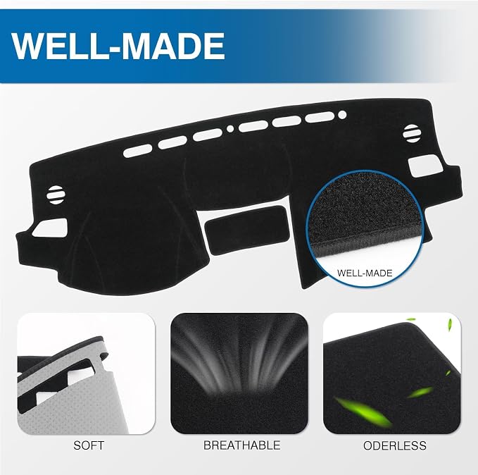 KUST Black Dash Cover for Subaru Forester 2014-2017 2018 Left Hand Driving Non-Slip Dashboard Cover Polyester Center Console Dash Cover Interior Accessories for Forester Custom Fit Dash Mat