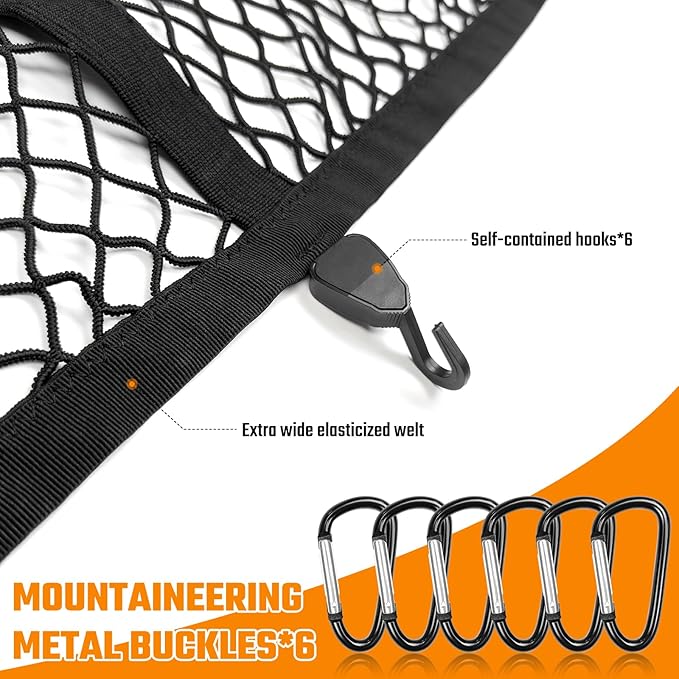 Truck Bed Mat and Net Compatible with 2024-2025 Ford Ranger 5FT Truck Bed Replacement, Truck Net TPE Cargo Bed Liner All Weather Cargo Mat for Ford Ranger Accessories