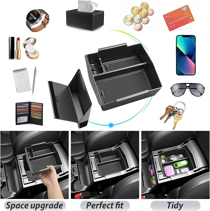SKTU 2-Pack for 2025 Subaru Forester Center Console Organizer for 2025 Subaru Forester Console Tray & Hidden Storage Box Subaru Forester 2025 Accessories ABS Durable