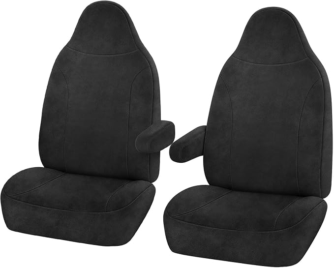 Front Seat Covers Compatible with 1999-2001 Ford F150-F550 Front Captain Chairs with Molded Headrests and Armrests, Heavy Duty Dutch Velvet Fabric