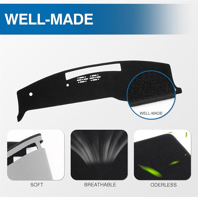 KUST Black Dash Cover Compatible with Nissan Armada 2025 2026 Dashboard Cover Accessories for Armada Non-Slip Polyester Dashboard Mat Custom Fit Center Console Sunshield Protector No Glare