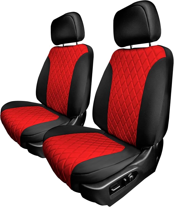 FH Group Custom Fit Car Seat Covers Specifically Made for 2019-2023 GMC Sierra 1500 2500HD 3500HD SLT AT4 Denali - Ultraflex Neoprene Water Resistant Automotive Seat Covers - Front Set Red