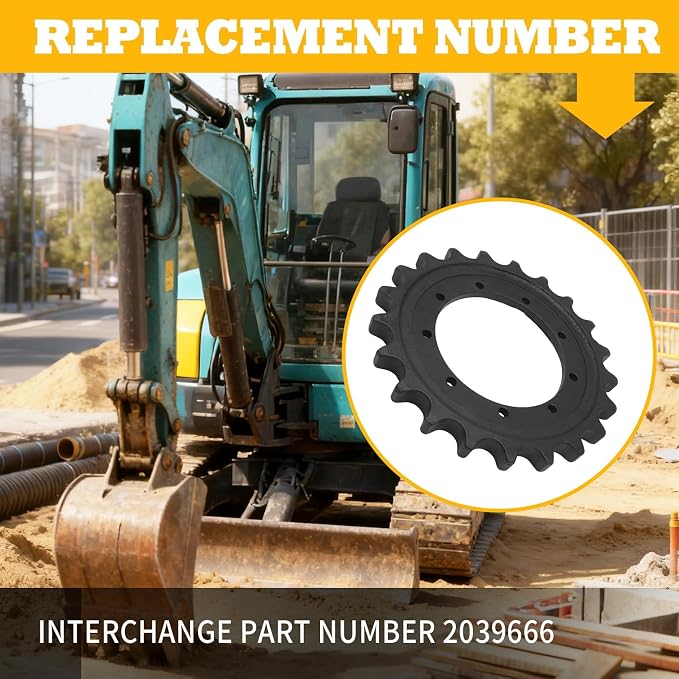 Gear Drive Sprocket Compatible with KX71-3 U35 Mini Excavator | 2039666, 21 Teeth, 9 Mounting Holes, Track Drive Gear Sprocket, Integrated One-piece Sprocket Unit, Stable Power Transmission