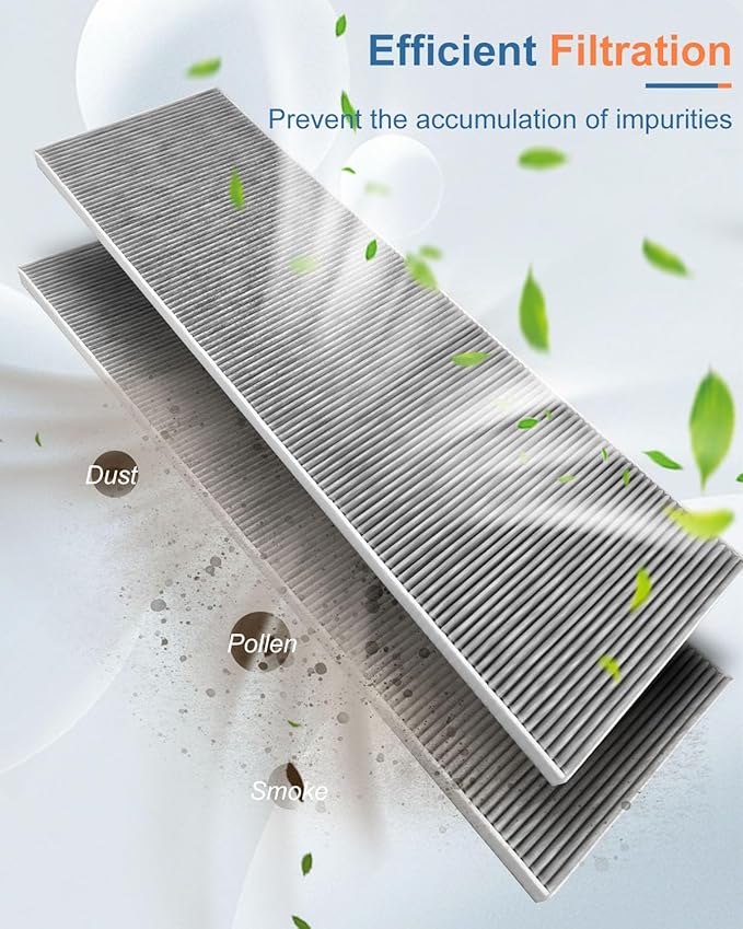 Cabin Air Filter Compatible With Tesla Model X 2016 2017 2018 2019 2020 2021 Replace 1045566-00-H 1045566-00-G, with Activated Charcoal