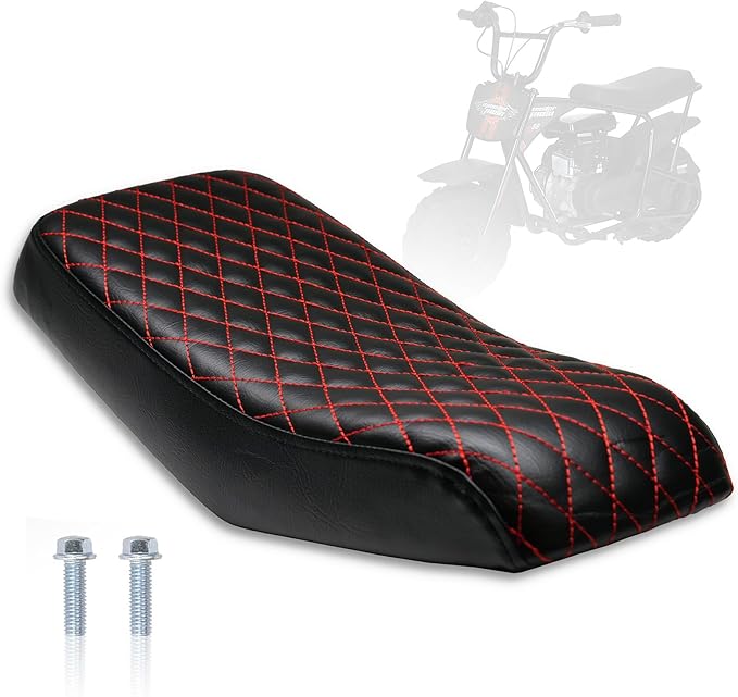 JMCHstore Red Diamond Stitch Retro Mini bike Seat for Monster Mega Moto MMB80 80cc FRP GMB100 98cc, For Coleman RB100 RT100 Mini Bike Cushion Replacement parts