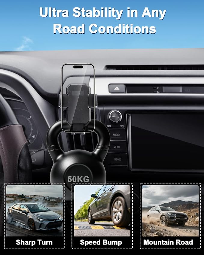 PZK Car Phone Mount for Toyota RAV4 2013-2015 2016 2017 2018 Accessories Custom Air Vent Phone Holder Auto Lock Phone Holder Hands Free 360° Rotation Cell Phone Automobile Cradles
