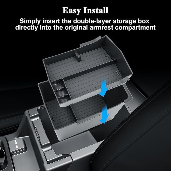 BIBIBO 2Packs for 2026 Subaru Forester Center Console Organizer 2026 Subaru Forester (2026 Subaru Forester Premium/Sport/Limited/Touring) Console Tray 2026 Forester Console Insert Tray-Double Layers