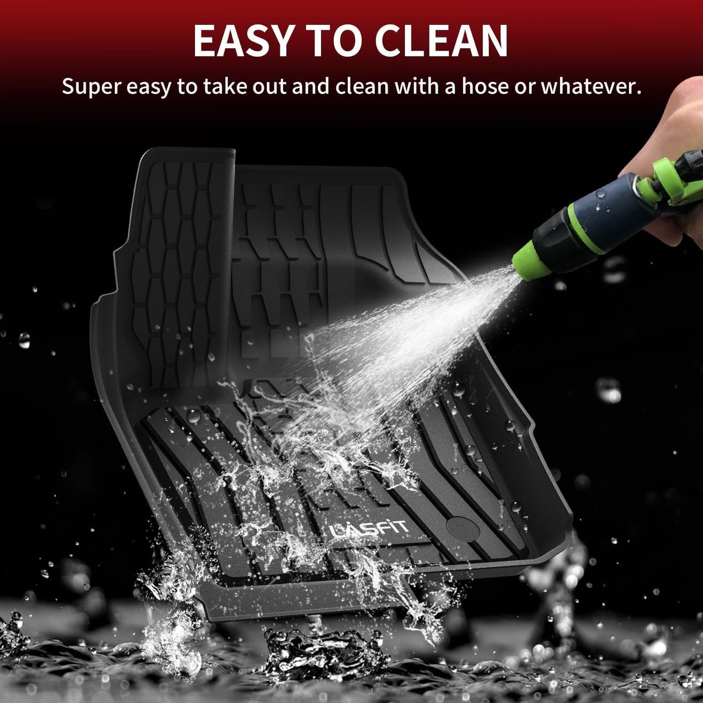 LASFIT Floor Mats Fit for Ford Fusion 2020-2017 (Include Hybrid)/ for Lincoln MKZ 2020-2017 All Weather Protection TPE Custom Fit 2020 2019 2018 2017 Floot Liners Accessories, 1st & 2nd Rows, Black