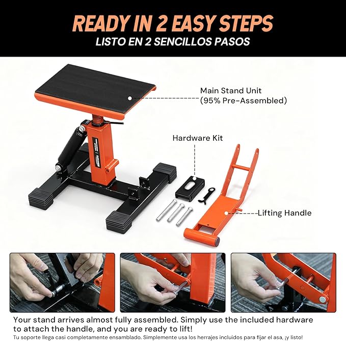 SEKAM Dirt Bike Stand, 1200 LBS Hydraulic Motorcycle Lift Jack with Safety Lock, Heavy-Duty Motorcycle Lift Stand for Maintenance & Repair