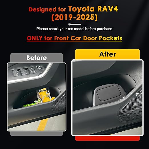 for Toyota RAV4 Trash Can for 2019-2025 Toyota RAV4 Small Car Trash Bin for Side Door RAV4 Front Door Trash Garbage Bin w/Lid for Toyota RAV4 Accessories (RAV4 Left & Right Side)