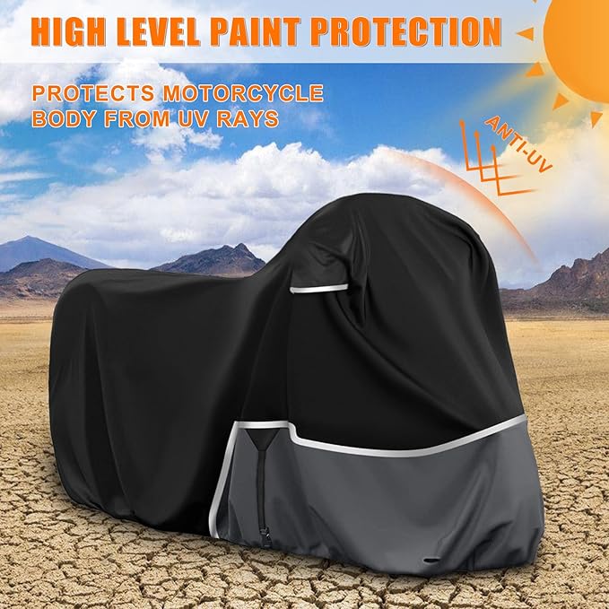 Waterproof Motorcycle Cover Replace for Kawasaki Z125/Z125 Pro/KLX 110 Model, 420D Oxford Cloth Motorcycle Cover for Snow Rain Dust Protection