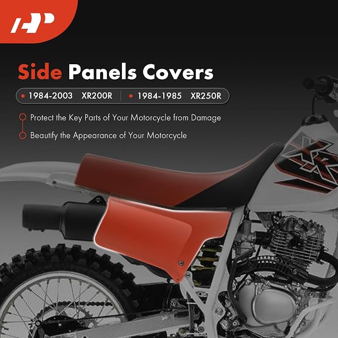 A-Premium Red Side Panels Covers Compatible with Honda Model | for XR200R 1984-2002, XR250R 1984-1985