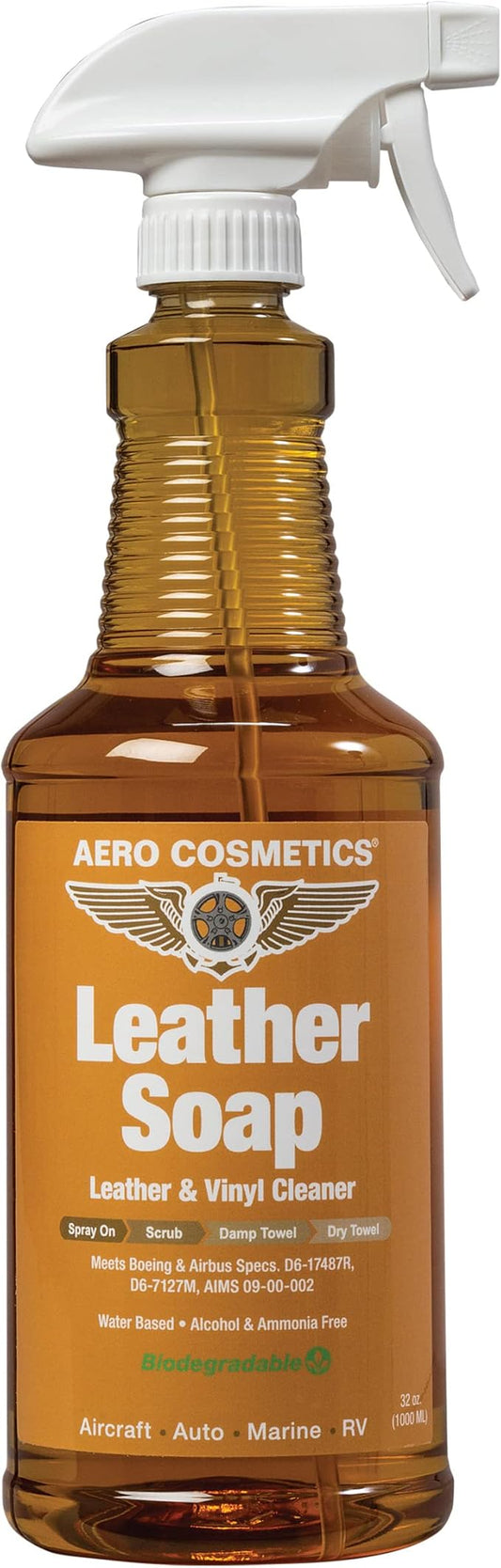 Leather Cleaner Leather Soap Aircraft Quality for Your Car RV and Furniture 32oz Better Than Automotive Products Meets Boeing Aircraft Specifications