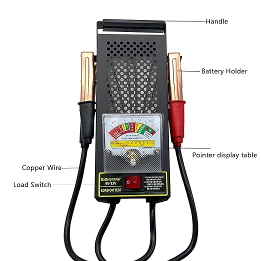 Battery Load Tester, Car Battery Load Tester 6V 12V Battery Alternator Tester with Voltmeter and Alligator Clips for All Batteries Car, RVs, Motorcycles, ATV, Boats