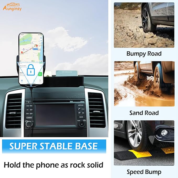 Aunginsy Center Console Dash Storage Tray With Mobile Phone Mount Compatible with Nissan Frontier 2009-2017, Dashboard Multi-Functional Phone Holder Storage Box, Dash Organizer Tray Insert Accessories