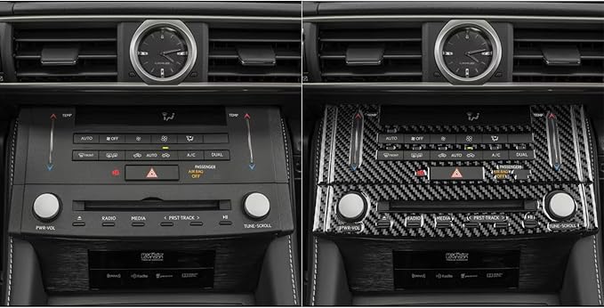 Soft Carbon Fiber Car Interior CD Panel 6/Piece Decorative Sticker for Lexus RC300 350 200T 15-24 Carbon Fiber Interior Accessories
