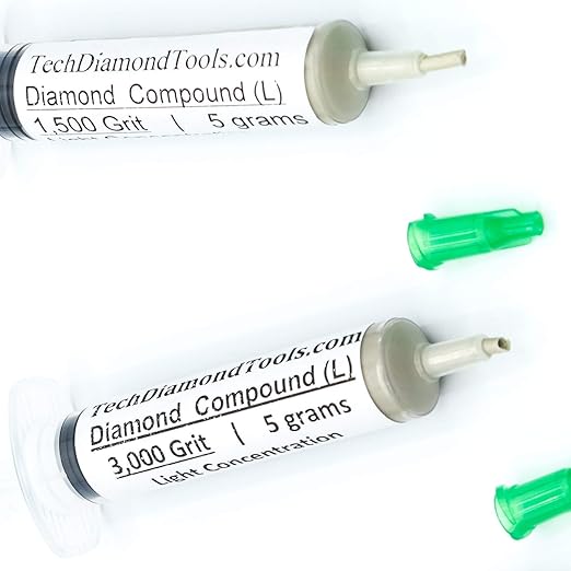 TechDiamondTools Kit of 3 Diamond Polishing Compound Polishing Paste USA Made 1050 1500 3000 Grit for Marble Glass Metal Rock Jewelry Resin Silver Gemstone with 10% of Diamond Powder