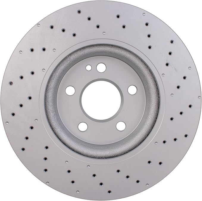 TRQ Front Brake Rotor Set Coated Drilled Compatible with 2014-2019 Mercedes-Benz CLA250 with Sport Package 2015-2020 GLA250 with Sport Package