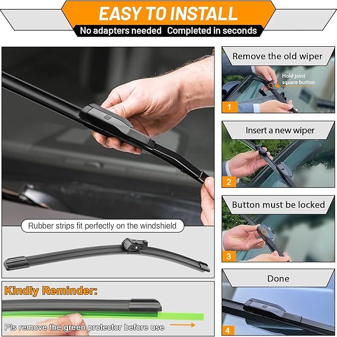 AUTOBOO 24"+19" Windshield Wipers Blades Replacement for Honda CRV CR-V 2023 2024 2025 with 10 Inch Rear Wiper Blade -Original Factory Quality (Pack of 3)