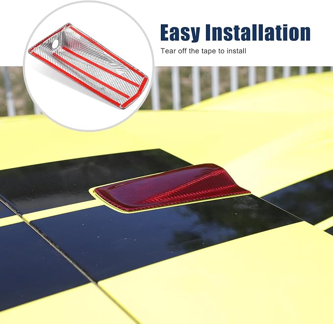 Roof Top Backup Cameras Cover Trim Compatible with C8 Corvette Convertible Z06 Z51 2020-2023 Real Carbon Fiber 1PCS Reversing Camera Protection Cover Trim Accessories (Red Carbon)