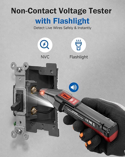 Circuit Breaker Finder with LCD Display, 90-250V Electrical Circuit Tracer Tool with GFCI Outlet Tester, NCV Circuit Tester with Adapters & Carrying Case, Digital Receiver for Home Workshop