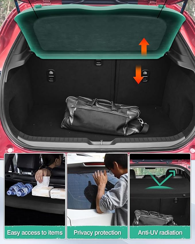 Powerty Cargo Cover for 2020-2025 2026 Mazda CX-30 CX30 Trunk Cover Trunk Shielding Shade for CX30 Accessories Luggage Cover No Gap(Can Withstand The Load)