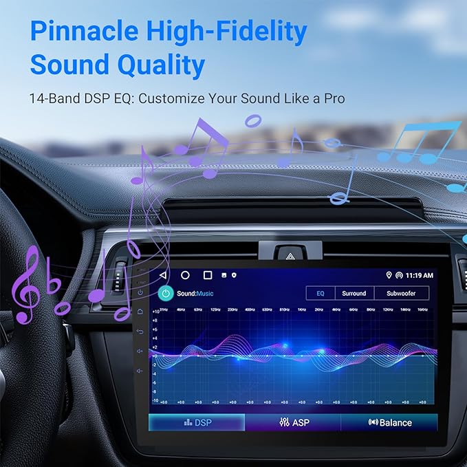 Haudio Car Accessories 7" HD Double Din Car Stereo with Carplay & Android Auto, 2+64G CarAudio Receivers Featuring Voice Control, Backup Camera,Bluetooth, GPS Navigation, Built-in 14Band DSP EQ