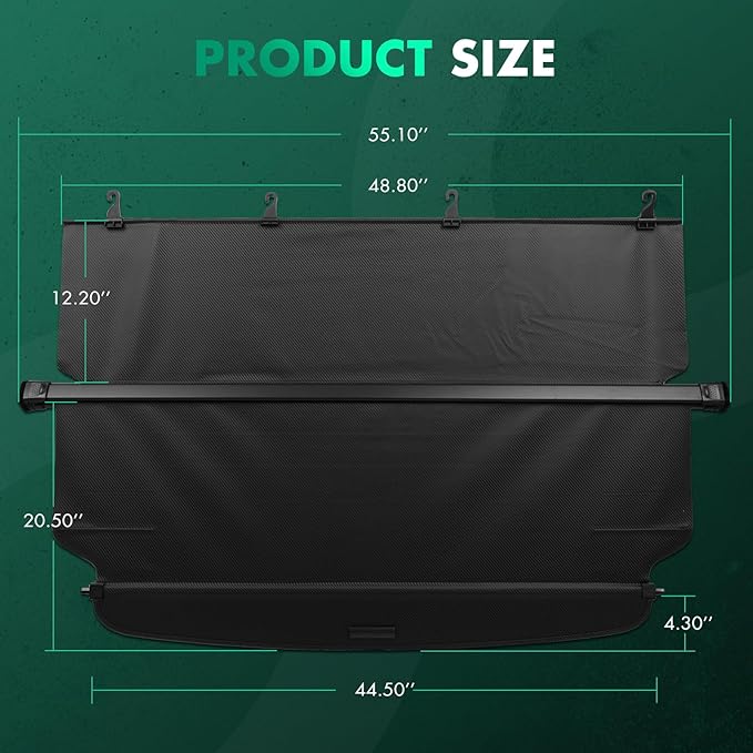 SCITOO Cargo Cover Shade 2002-2006 for Honda CR-V CRV Accessories Retractable Trunk Shielding Shade Cargo Anti-Peeping Luggage Tonneau Cover Privacy Screen with Carbon Fiber Texture