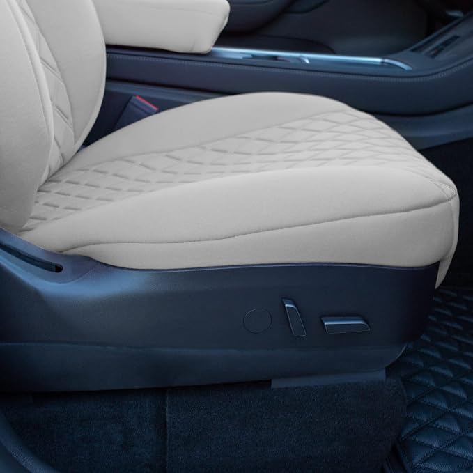 FH Group Custom Fit Car Seat Covers Specifically Made for 2020-2025 Tesla Model Y Ultraflex Neoprene Water Resistant Automotive Seat Covers - Front Set Solid Gray