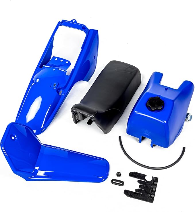 PW80 Plastic Kit, Tank Seat Gas Cap Petcock Chain Guard for yamaha PW80 PY80 PEEWEE Y-Zinger 80 Kid Bikes (Blue)