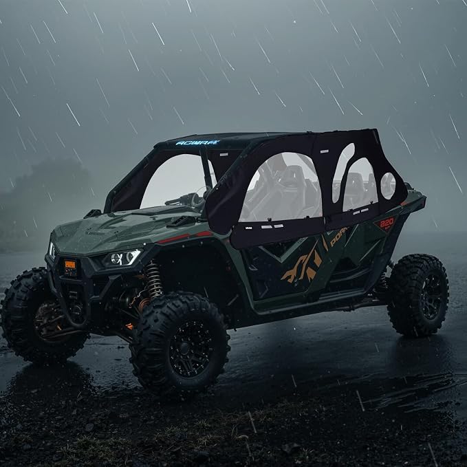 VEVOR Cab Enclosure Upper Doors, Compatible with Polaris RZR PRO 2020-2024/Polaris RZR Turbo 2022-2024, Soft Upper Doors, Upgraded Zipper UTV Soft Side Window Kit, Fit with Side Mirror and Windshields