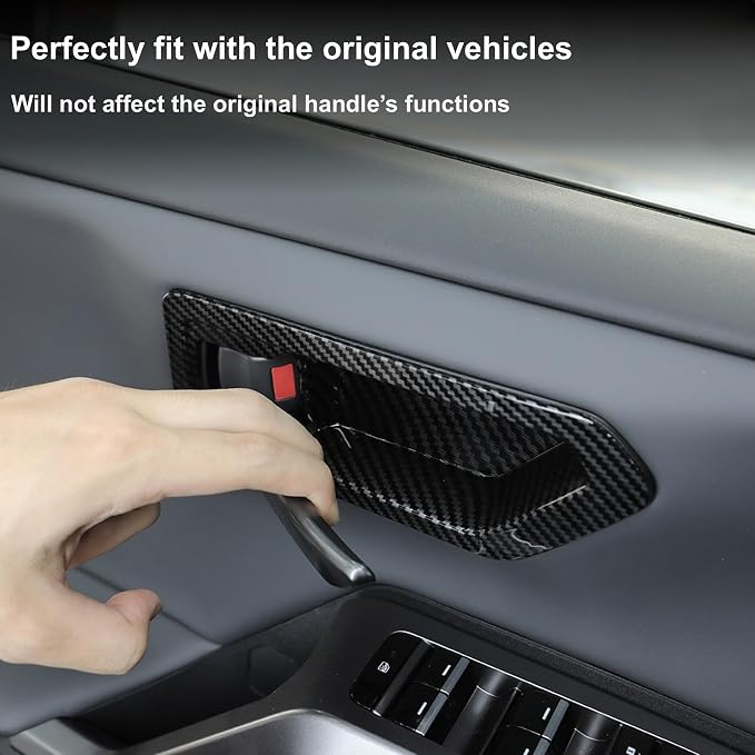 Inner Door Handle Bowl Frame Cover Compatible with Toyota RAV4 XLE Premium/LE/SE/XSE/Limited/Woodland 2026+, Door Pull Bowl Guard Cover, Handrail Cup Trim for RAV4 2026 2027 Accessories (Black)