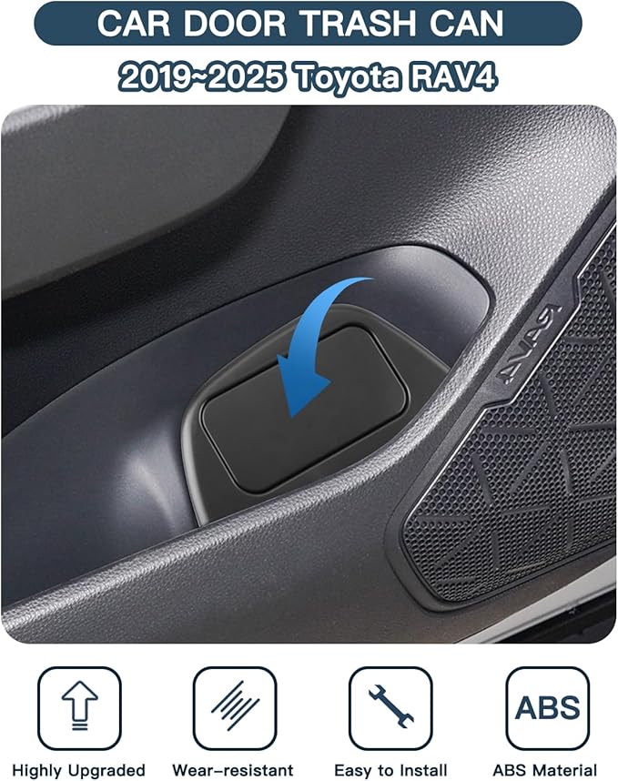 2026 RAV4 Trash Can for 2026 Toyota RAV4 Hybrid Accessories Trash Bin with Lid for Storage Toyota RAV4 Accessories Plastic Garbage Can Compatible with 2019-2023 2024 2025 2026 Toyota RAV4 all trim