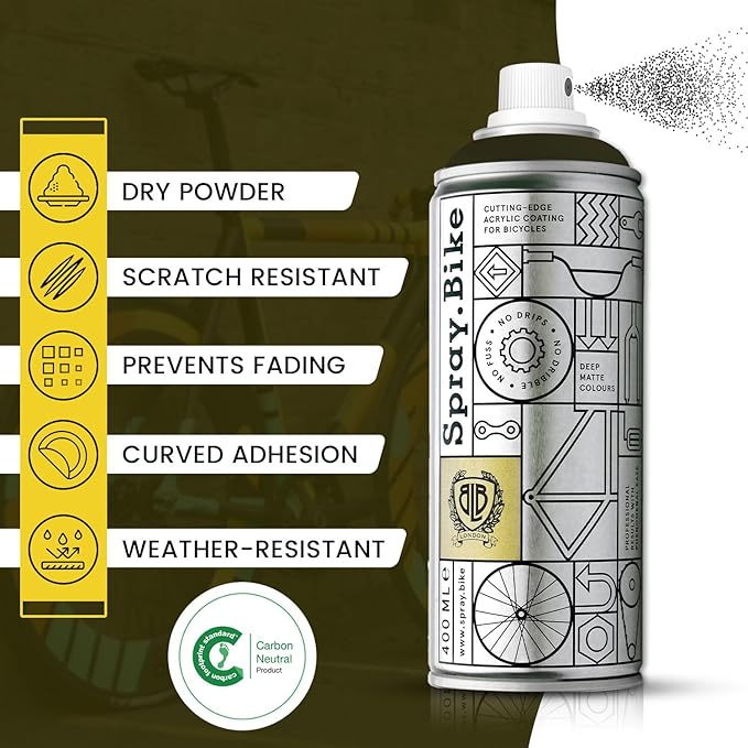 Spray.Bike Spray Paint | Designed Mainly for Bicycles | Multi-Use Acrylic Spray Paint for Metal, Plastic | High Coverage Bike Paint, 400ml, Moorland