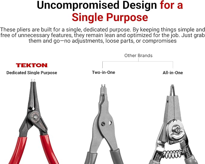 TEKTON 5 Inch Retaining Ring Pliers Set, 4-Piece | PRR91003