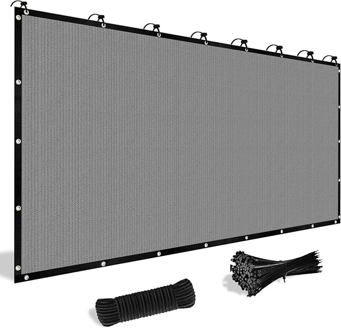 Shade&Beyond Customized Size 14' X 24' Shade Cloth with Grommets, 90% UV Protection UV Protection Mesh Tarp Sun Screens for Patio GN04, Light Gray