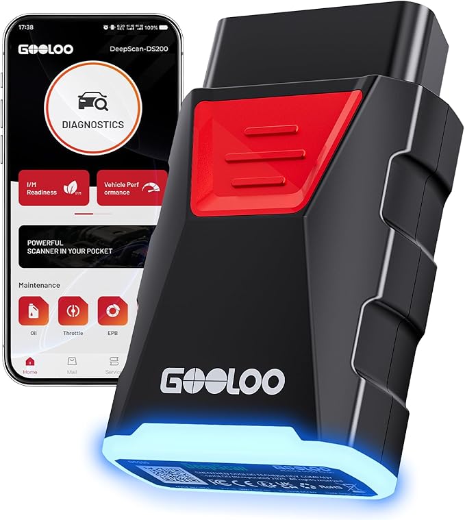 GOOLOO Bluetooth DS200 OBDⅡ Scanner for iPhone & Android, OBD2 Scanner with TPMS, Wireless Bidirectional Deepscan Tool with All System Diagnostic, Car Code Reader & Scan Tools for Vehicles 1996+