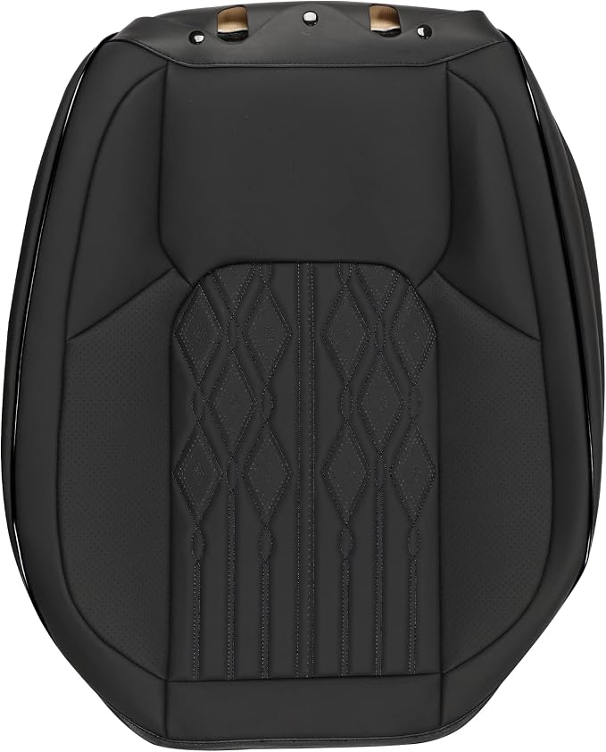 Huidasource Front Seat Covers, Leather Automotive Seat Cover Universal Fit for Most Cars Sedans SUVs Pickups Trucks, Airbag Compatible, Easy Install, Wipes Clean, Black