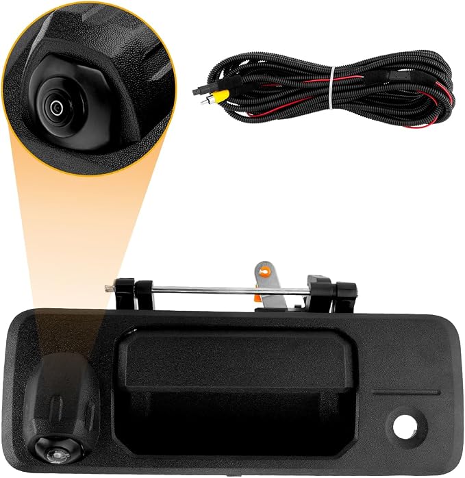 Camera W/ Tailgate Handle, Compatible with 2014-2019 Toyota Tundra, 2016-2020 Toyota Tacoma, W/ Key-Hole, 170° Viewing Angle, Backup Camera Kit, Rear View Camera, Back Up Camera, Reverse Camera