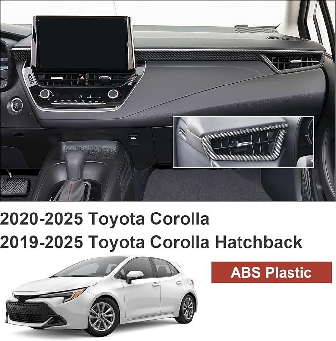 Carbon Fiber Dashboard Side AC Air Vent Panel Cover Compatible with Toyota Corolla 2020–2026 & Corolla Hatchback 2019–2026