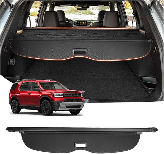 Powerty Cargo Cover for 2019-2025 Honda Passport Accessories, Trunk Cover Retractable Trunk Shielding Shade Cargo Luggage Cover for 2025 Honda Passport