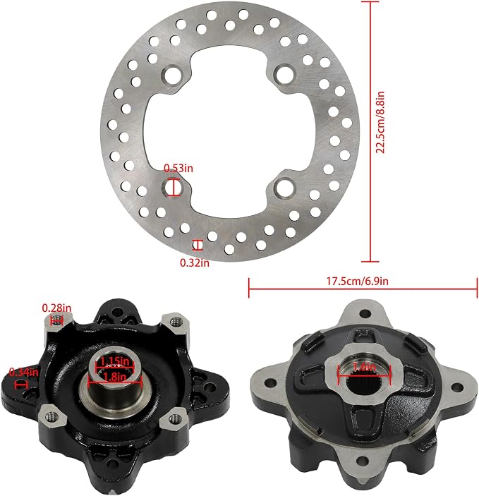 waltyotur Front Wheel Hub Brake Disc Stud Kit Replacement for Polaris ACE RZR 570 500 800 900 Replacement for 5137127-067 5137659-067 5137539-067