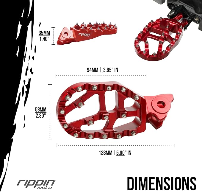 Rippin Moto Race Spec Foot Pegs for Surron LBX, E-Ride PRO, Talaria Sting MX3/MX4/XXX and Altis Sigma – 7075 CNC Aluminuim, Anti-Slip Grip – Designed for Off-Road Durability & Performance (Purple)