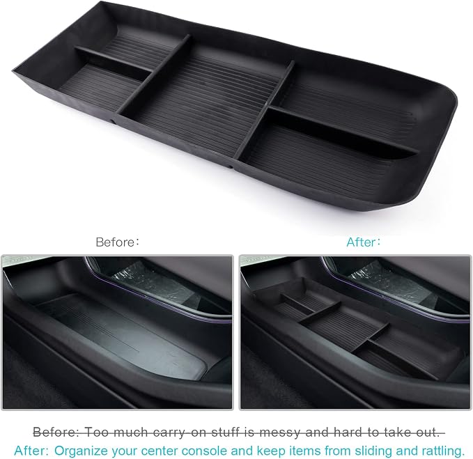 CDEFG for 2025 2026 Cadillac Lyriq Center Console Organizer 2023 2024 2025 2026 Lyriq Lower Floor Console Tray for 2023-2026 Cadillac Lyriq Accessories Under Console Storage Box
