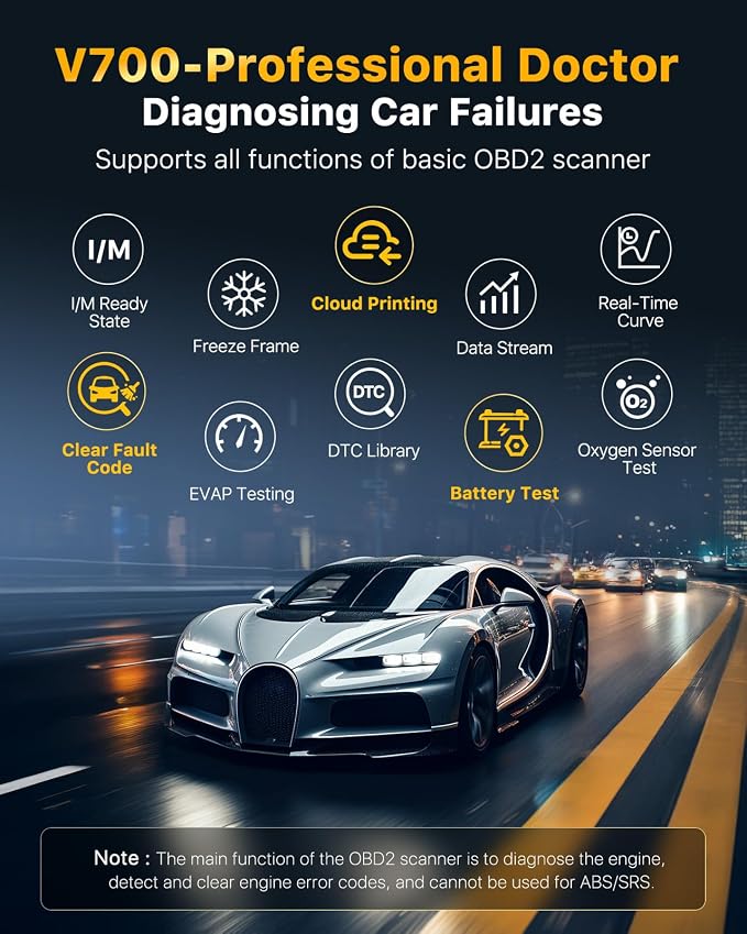 OBD2 Scanner - Enhanced Fixd Car Diagnostic Tool with Battery Tester Car Code Reader That Can Print Data to The Cloud Reads and Clears Engine Error Codes for All OBD II Protocol Vehicles Since 1996