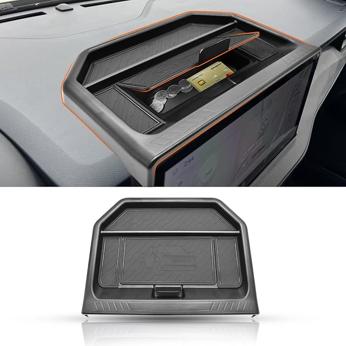 Dashboard Storage Organizer for Ford Maverick 2025 2026 Center Console Insert Tray with Magnetic Lid Hidden Panel Secret Compartment (Only for 13.2 inch Screen)
