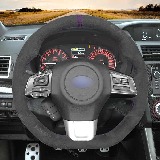 MEWANT Steering Wheel Cover for Subaru WRX 2015-2021 / WRX STI 2015-2021 Steering Wheel Cover Accessories