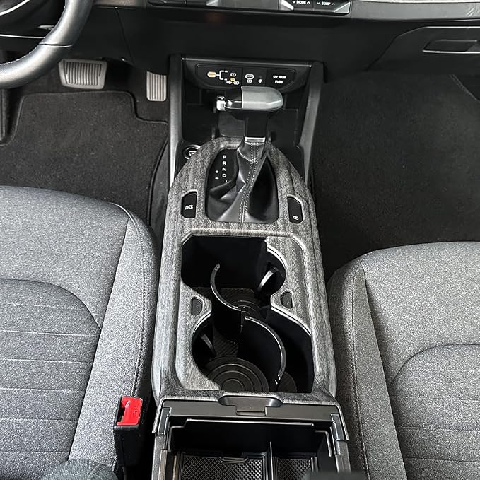 Car Center Console Gear Shift Panel Cover & Water Cup Holder Frame Trim - Compatible with KIA K4 2024-2026 Accessories-Wood