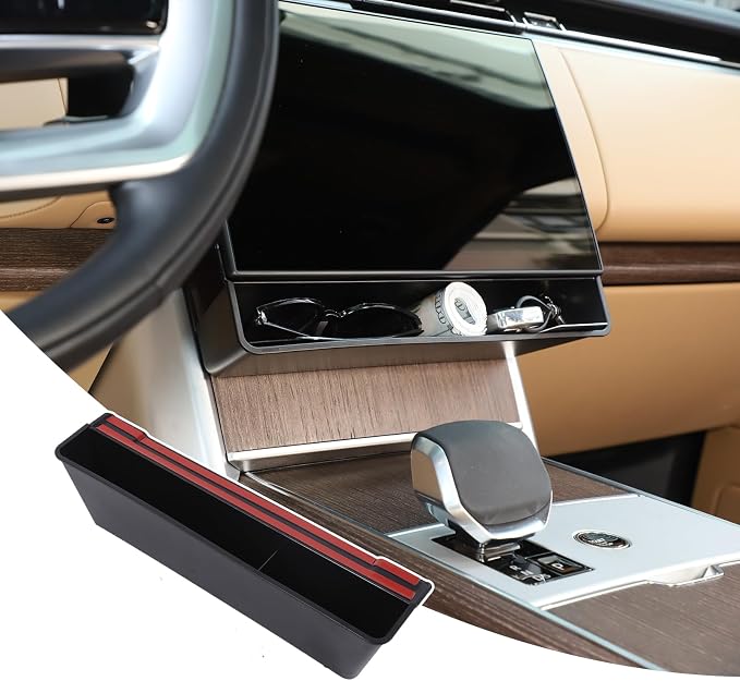 Under Screen Storage Box Compatible with Land Rover Range Rover Vogue L460 2024 2025 Center Console Organizer Under Navigation Screen Storage Box 1PCS