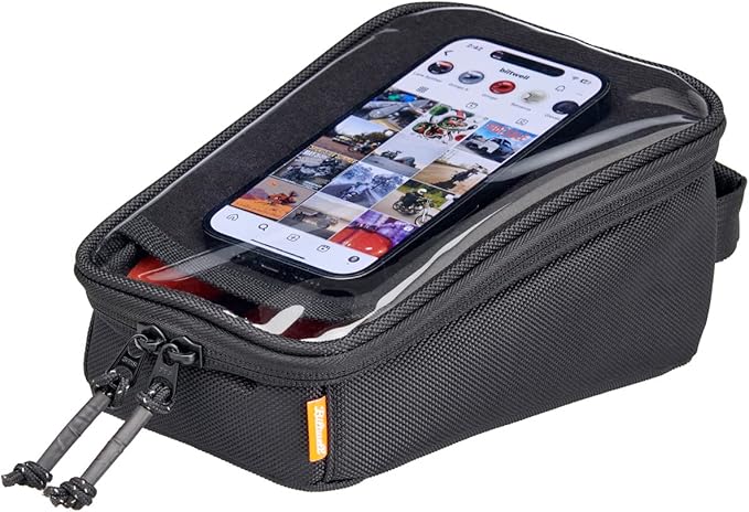 Biltwell EXFIL-2 Mini Tank Bag - Black Magnetic Mount Nylon Tank Bag, Compatible with Touring and Cruiser Motorcycles